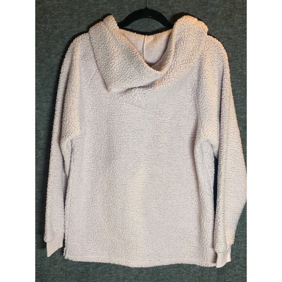 VS PINK Sherpa Pullover Small Relaxed Fit Hooded Half Zip Closure Kangaroo Pocke - Picture 9 of 9